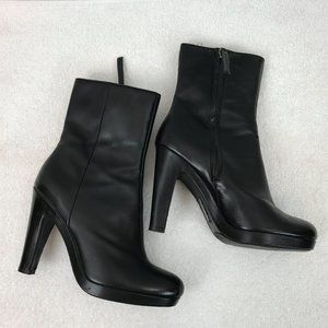 Calvin Klein Jude Calf Black Leather Mid High Boot
